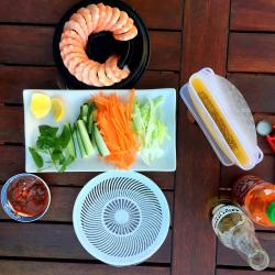 recipe: mini rice paper rolls Corona Ex prawn with simplest hoisin sauce                        